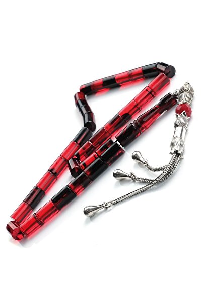 TESBİHCİBABA Cut Night Red Tulip Tassel Fire Amber Prayer Beads