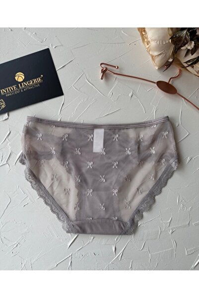 İntive Lingerie Chiloți/Slip în stil japonez Arya, cu detaliu din dantelă cu decupaj din tul pe spate-2853