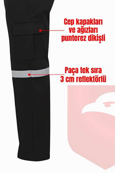 Selçuklu Plus 7/7 Gabardin Kışlık İşçi Pantolonu Tek Reflektörlü Kalın İş Pantolonu