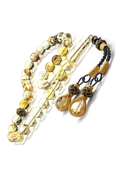 TESBİHCİBABA Special Series Kazaz Water Drop Fossil Amber Prayer Beads
