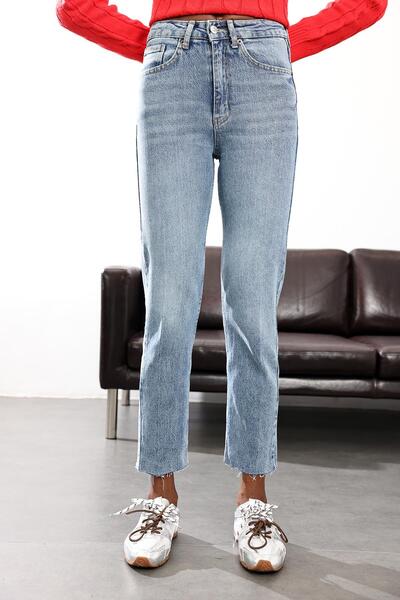 5in1Canpolat Αντίκα μπλε ψηλόμεσο τζιν Boyfit