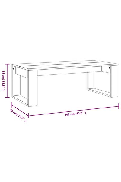 vidaxl Coffee Table White 102x50x35 cm Engineered Wood