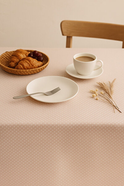 Mirilliahome Dertsiz Polka Dot Duck Linen Tablecloth | With 4, 6 Seater and Square Table Options