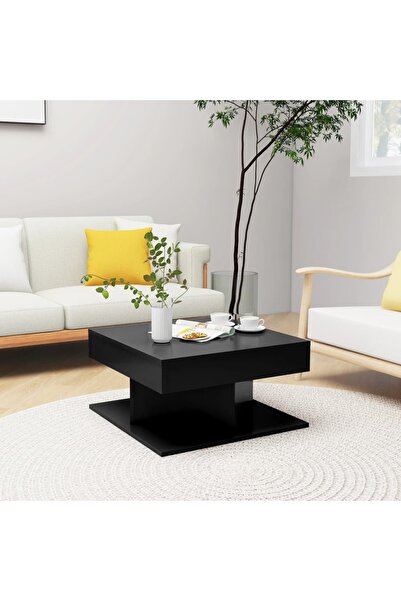 vidaxl Coffee Table Black 57x57x30 cm Engineered Wood