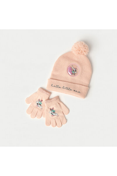 Disney Minnie Mouse Detail Cap and Glove Set