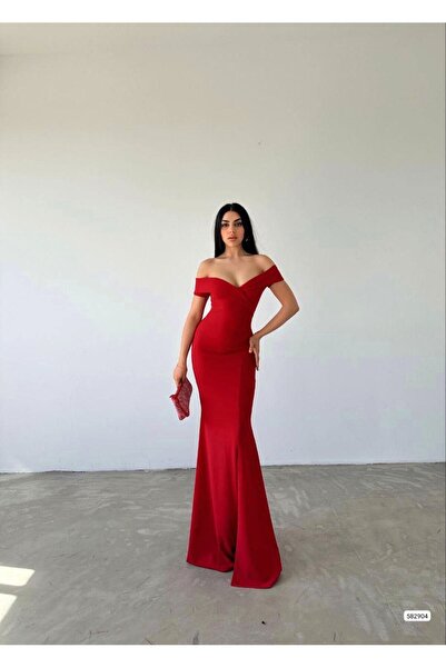 MADAMNİZ OMZU AÇIK GECE ELBİSESİ ABİYE