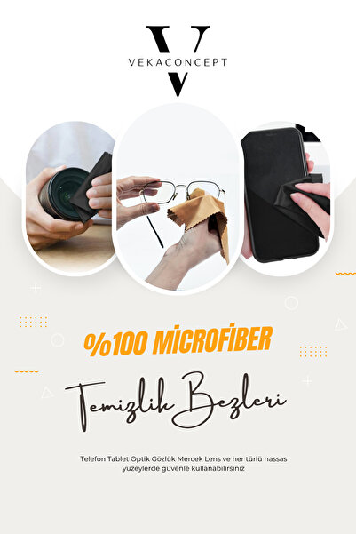 vekaconcept %100 Microfiber Gözlük Ekran Telefon Tablet Kask Temizleme Bezi