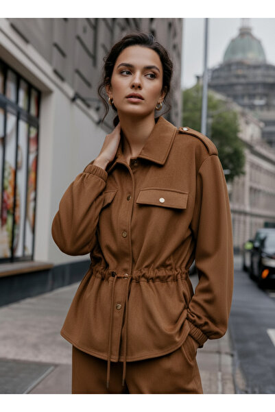 Ceylen Set de jachete cu aspect de flanel, cu talie ajustabilă