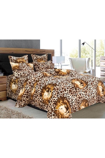 Talis Double Bed Linen with Elastic 180x200 cm, Lion 6 Pieces, Cocolino