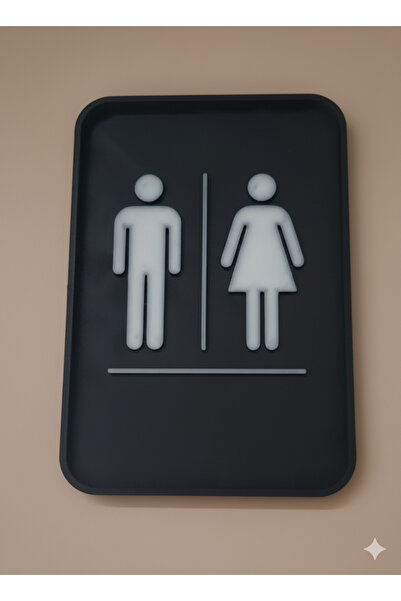YOO SIKILMADIM X Minimalist Tek Parça Ortak Tuvalet (Unisex WC) Kapı Tabelası