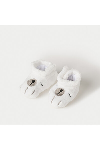 Juniors Bear Applique Cap and Booties Set