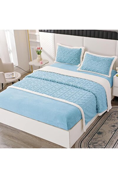 Talis Double Bed Linen with Elastic 180x200 Comfy V1 Blue, Cocolino