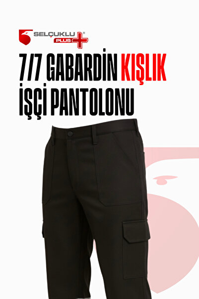 Selçuklu Plus 7/7 Gabardin Kışlık İşçi Pantolonu Tek Reflektörlü Kalın İş Pantolonu