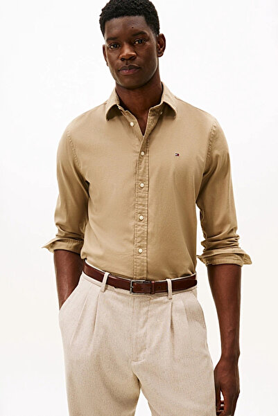Tommy Hilfiger Erkek Regular Fit Flex Teknolojili Flanel Gömlek - Bej