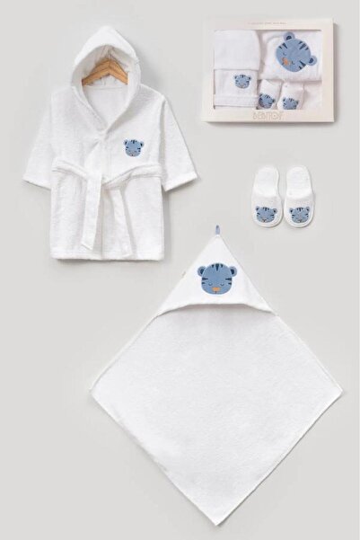 Bebitof 100% Cotton Cute Tiger Patterned Baby Bathrobe Set 0-2 Years Old Boxed Bbtf.Byz.30056