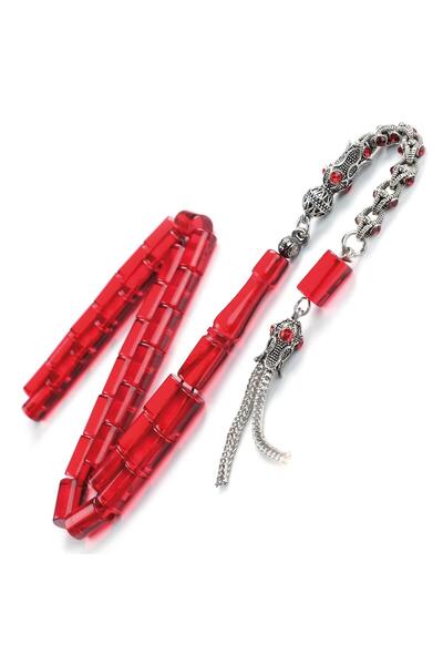 TESBİHCİBABA سبحة من العنبر الأحمر الناري المقطوع