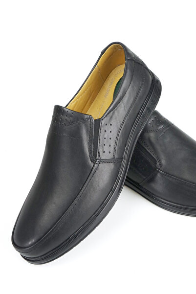 Wallerjon Men's Genuine Leather Heel Gel Orthopedic Classic Shoes