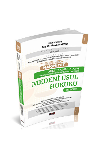 Savaş Yayınevi Orijinal Sorular HAKİMİYET Adli Hakimlik Medeni Usul Hukuku Çı...
