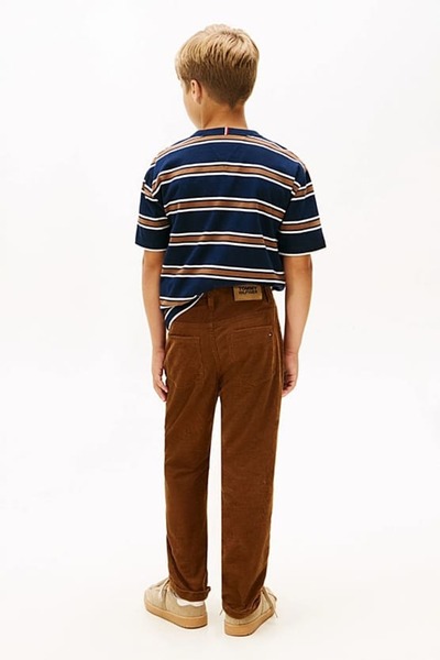 Tommy Hilfiger Erkek Çocuk Skater Fit Kadife Pantolon - Kahverengi