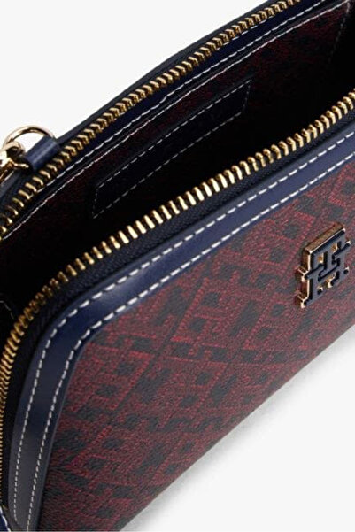 Tommy Hilfiger Kadın Monoplay Çapraz Askılı Çanta - Bordo/Lacivert