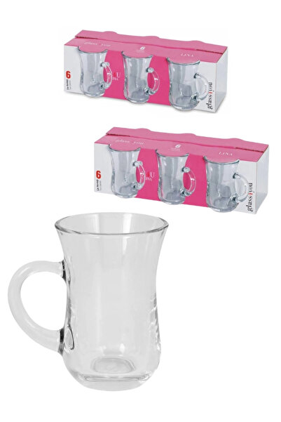 ÇAYLAR AVM Tea Cup with Handle Set of 12 Paşabahçe Glass You