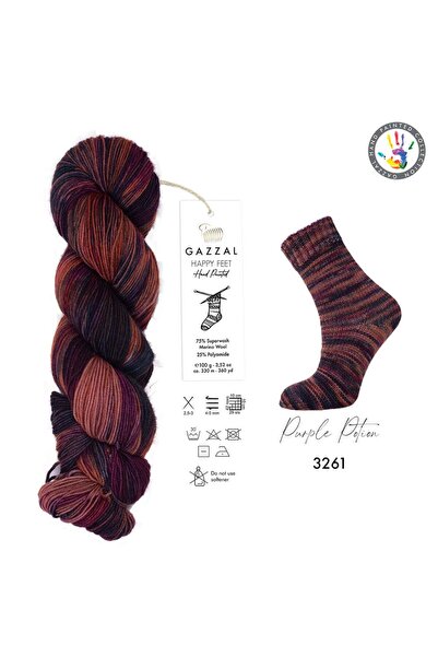 Gazzal Happy Feet 100gr 330mt El Örgü Ipliği