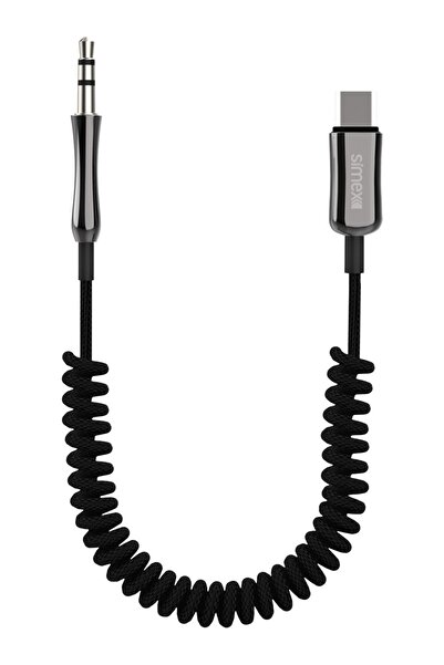 TY Tech Type-C To 3.5 Mm Aux Iphone 15 / 16 / 17 - Pro Max Spiralli Kumuş AUX...