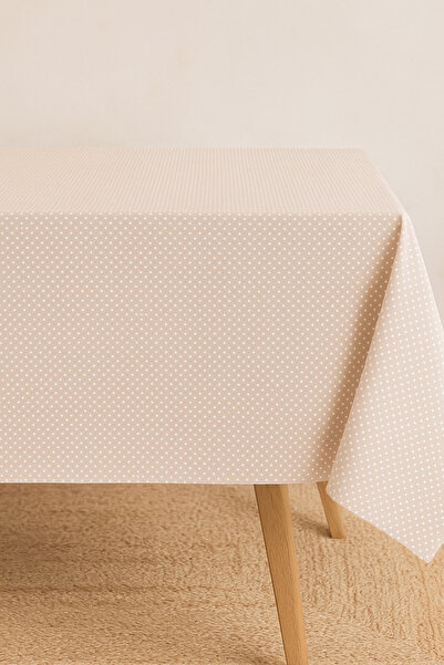 Mirilliahome Dertsiz Polka Dot Duck Linen Tablecloth | With 4, 6 Seater and Square Table Options