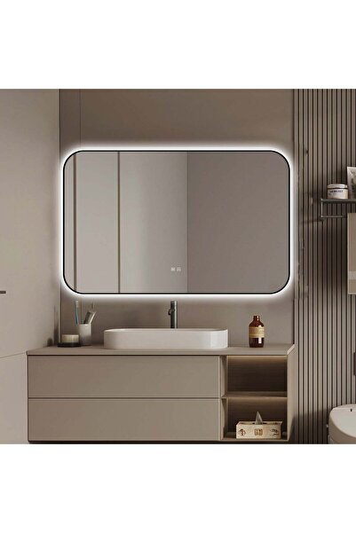 Smack LED Mirror with Touch, with Defog Function, Black Frame, 110 x 70 cm, J187-11070