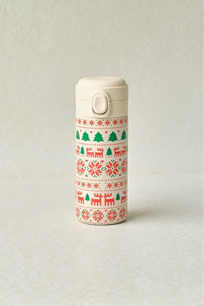 Karaca New Year New Year's Snow Steel Leakproof Thermos 350 ml