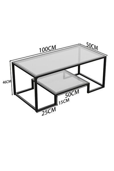 VariFurnx Glass Coffee Table Modern Center Table with Tempered Glass Top and Metal Frame Base Sofa Table