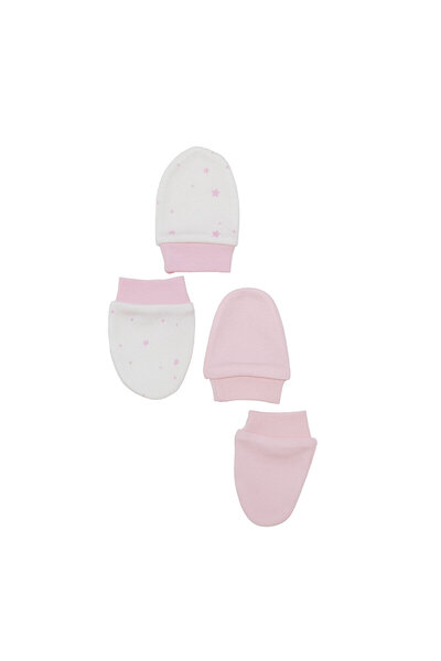 ebebek Hello Baby HelloBaby Kız Bebek Yenidoğan 2'li Eldiven İnterlok