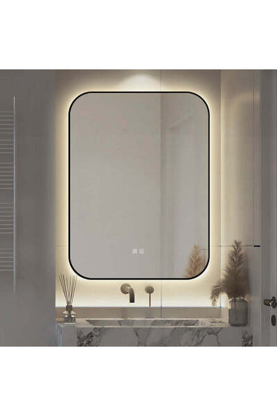 Smack LED Mirror with Touch, with Defog Function, Black Frame, 60 x 80 cm, J187-6080