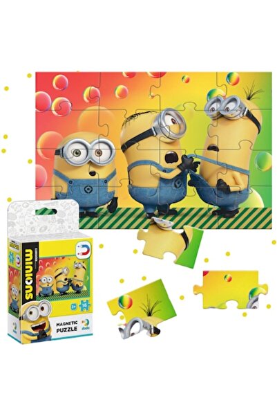 OEM Puzzle magnetic Minions, 16 piese, colorat, pentru copii 3+