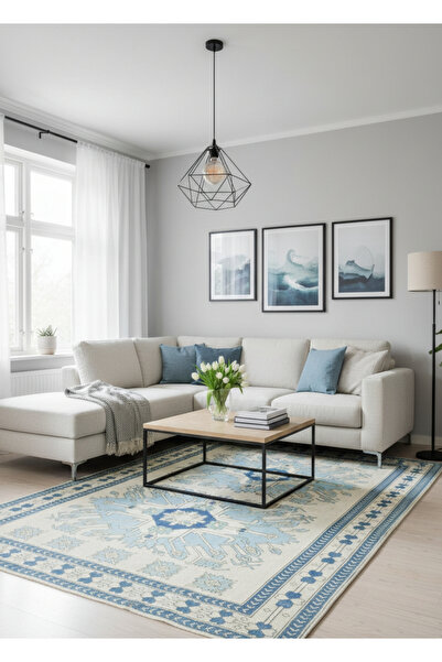 Pendiya Geometrik Tasarımlı Yün Halı 232x336 cm