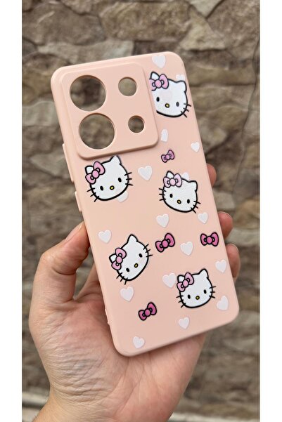Vip Case Xiaomi Redmi Note 13 Pro 5G Uyumlu Hello Kity Silikon Darbe Emici Klasik Korumalı Rubber Kılıf