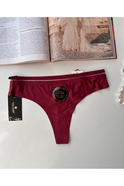 İntive Lingerie Original Laser Cut Spandex Invisible Seamless Transparent Detailed Thong - 2803