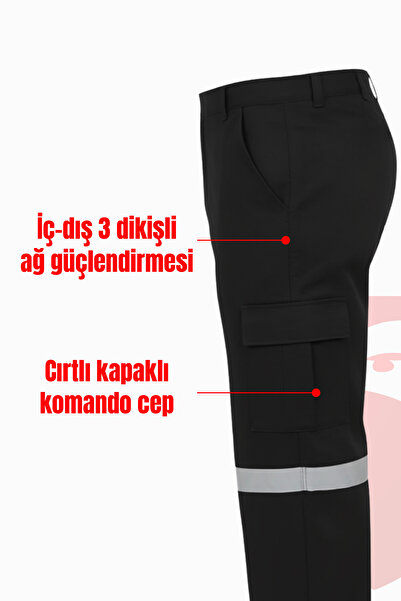 Selçuklu Plus 7/7 Gabardin Kışlık İşçi Pantolonu Tek Reflektörlü Kalın İş Pantolonu