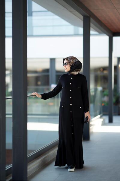 EBRU ALTAŞ Günlük Şık Siyah Bambu Beyond Elbise