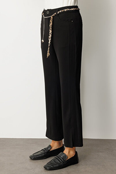 Ekol Slit Chain Belt Trousers