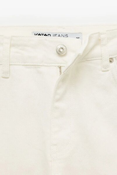 Koton Pamuklu Düğmeli Cepli Dar Kalıp Yüksek Bel Bootcut Jean Pantolon - Kick Flare Jean 5SAL40