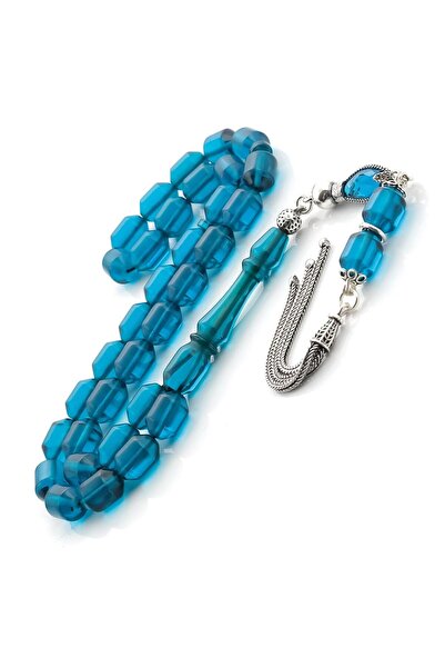 TESBİHCİBABA Батько Майстерня Серія «Задоволення» Спеціальний синій пресований бурштиновий чотки