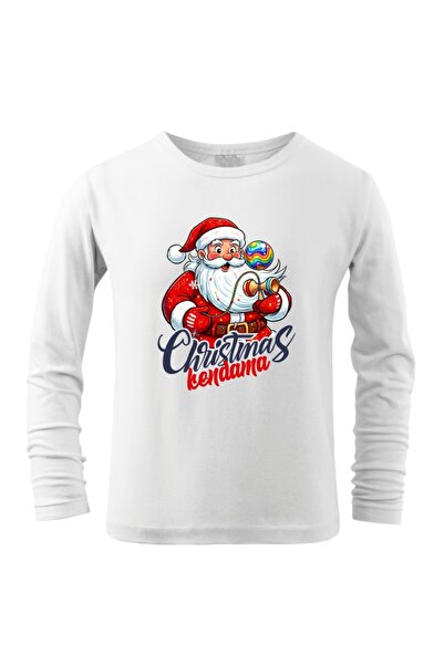 Funny Gift Tricou bluza cu maneca lunga pentru copii Christmas Kendama Mos Cr...