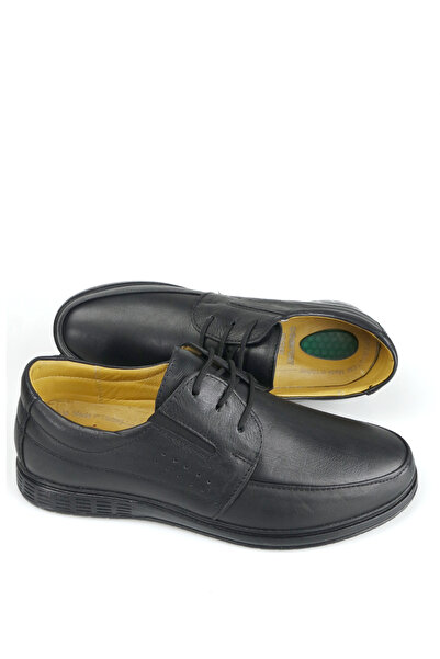 Wallerjon Men's Genuine Leather Heel Gel Orthopedic Classic Shoes