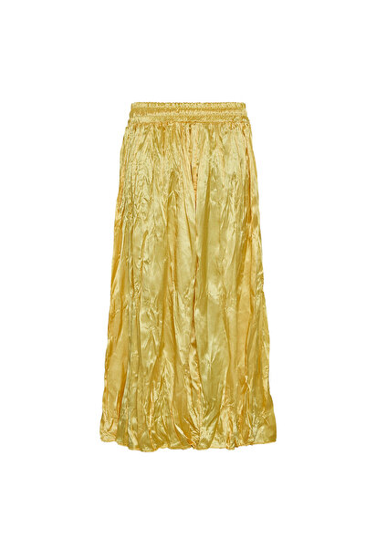 Eight Fashion Kadın Uzun Renkli Saten Crush Etek