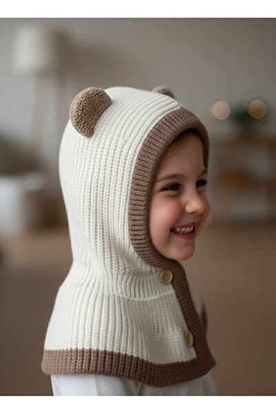 Kitti 4-8 Yaş Çocuk Polarlı Balaklava Bere