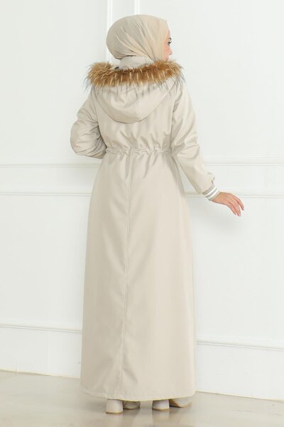 Missvalle Beli Lace-Up Ribbed Coat Beige 19215
