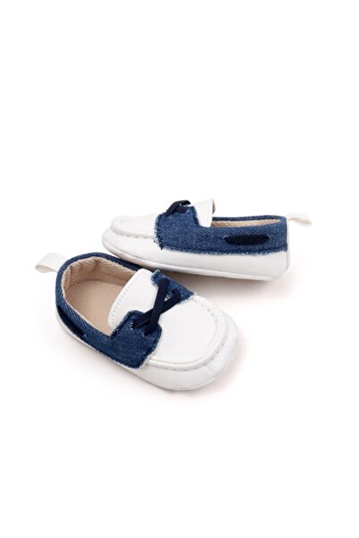 BebeNou Mocasini albi cu inserții albastre chbbw3230-2-va11