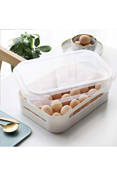 Saharaz 24-Piece Refrigerator Egg Holder with Lockable Lid - Egg Storage Container,Large Plastic Holder