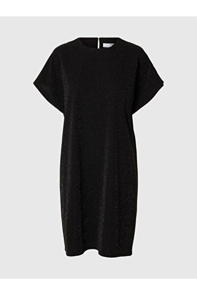 SELECTED Midikleid Glitzerndes Metallic